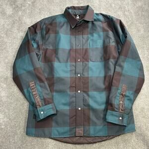 Flylow Men's Sinclair Insulated Flannel Shirt Size Medium Blue